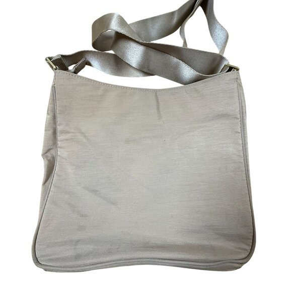 Baggallini Antalya Top Zip Flap Crossbody Bag Purse Kiss Lock Tan Beige Stone - Picture 2 of 6